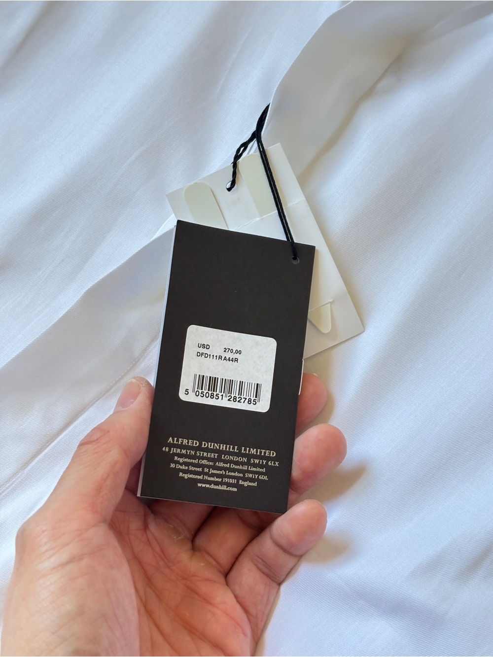 Dunhill London White Dress Shirt Men’s Size 17.5 / 44 NWT - Picture 4 of 6